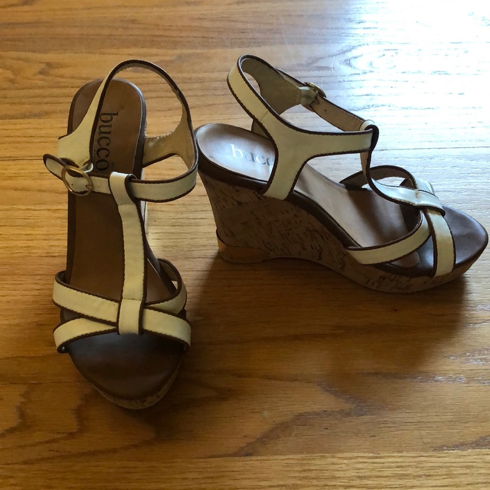 White Strappy Wedge